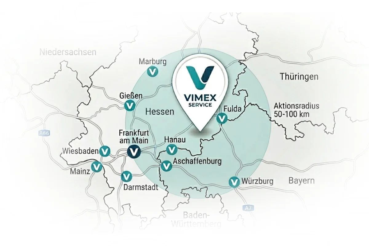 Einzugsgebiet Vimex Service – Bad Orb und 100 km Umkreis